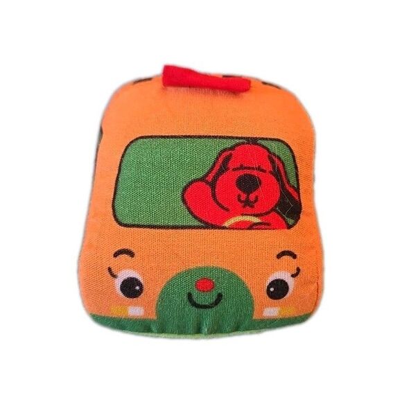 Melissa And Doug Pull Back Taxi Soft Orange Plush Baby Toy, Toddler Vehicle Dog - Picture 1 of 7